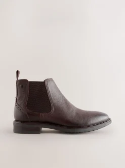 Boots|Next - Leren Chelsea laarzen Bruin