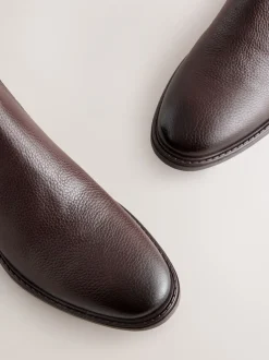 Boots|Next - Leren Chelsea laarzen Bruin
