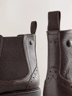 Boots|Next - Leren Chelsea laarzen Bruin
