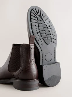 Boots|Next - Leren Chelsea laarzen Bruin