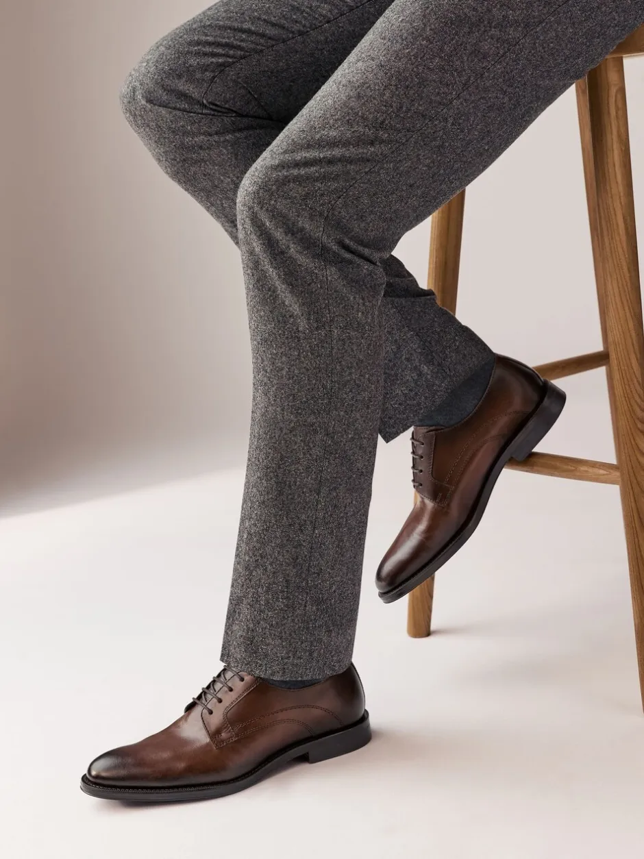 Schoenen|Formele Schoenen*Next - Leren Derby schoenen Bruin