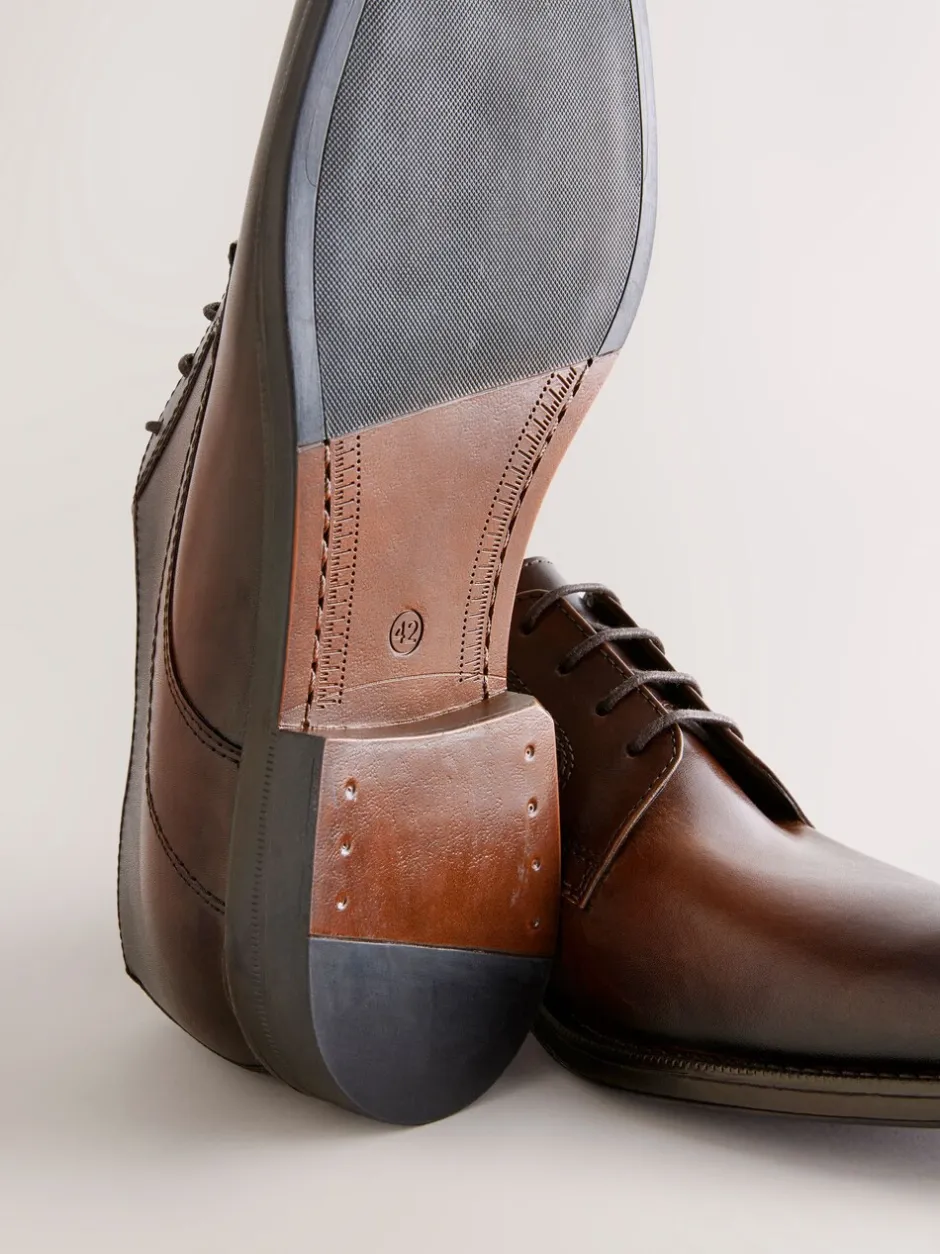 Schoenen|Formele Schoenen*Next - Leren Derby schoenen Bruin