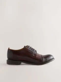 Formele Schoenen|Next - Leren schoenen met contrasterende neus Bruin