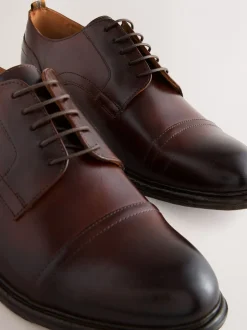 Formele Schoenen|Next - Leren schoenen met contrasterende neus Bruin