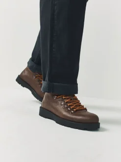 Boots|Next Bruin - Leren wandelschoenen