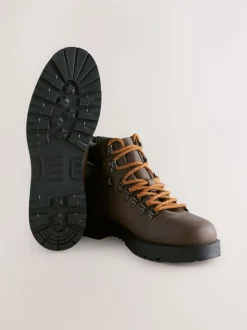 Boots|Next Bruin - Leren wandelschoenen