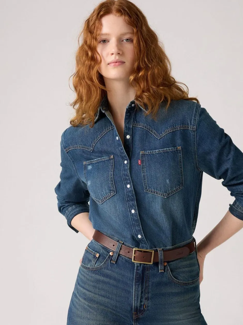 Ceintuurs|Levi's - ® Logo Rectangle Buckle Belt Bruin