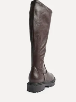 Boots|Linzi - Hallie hoge stretchy laarzen Bruin