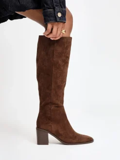 Boots*Linzi - Levine - Hoge laarzen met blokhak Bruin