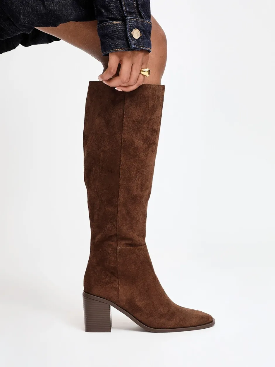 Boots*Linzi - Levine - Hoge laarzen met blokhak Bruin