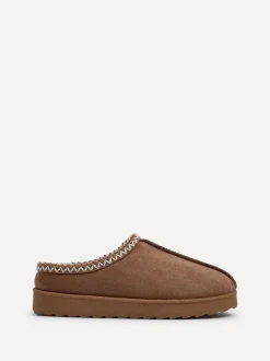 Pantoffels*Linzi - Tana Faux Suede Slip-On Slippers Bruin