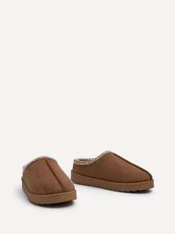 Pantoffels*Linzi - Tana Faux Suede Slip-On Slippers Bruin