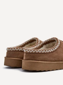 Pantoffels*Linzi - Tana Faux Suede Slip-On Slippers Bruin