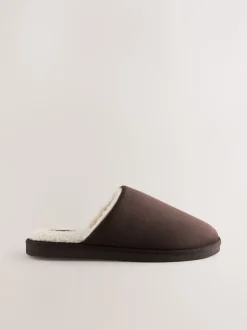 Pantoffels|Loungewear|Next - Microsuede Mule Slippers Bruin