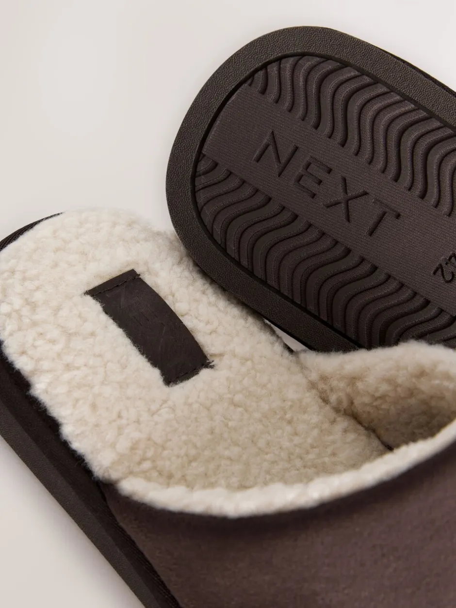 Pantoffels|Loungewear|Next - Microsuede Mule Slippers Bruin