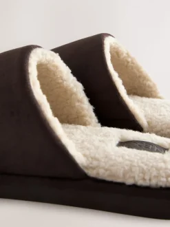 Pantoffels|Loungewear|Next - Microsuede Mule Slippers Bruin