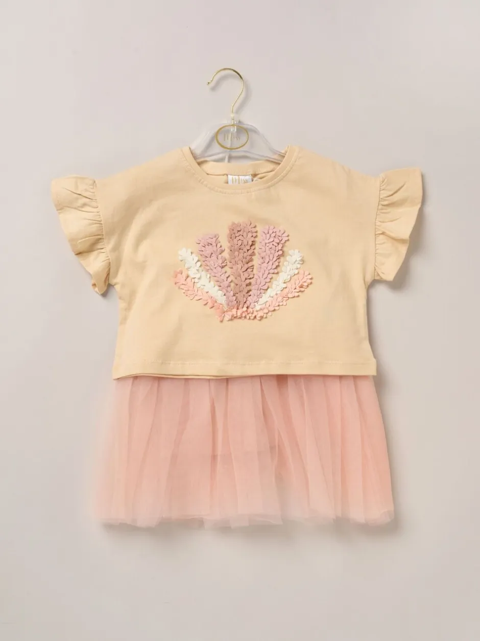 Shorts En Rokken|Miss - Cropped Printed T-Shirt and Skirt Outfit Set Bruin
