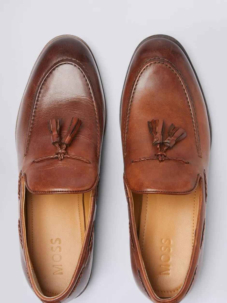 Formele Schoenen*MOSS - Highgate instappers met kwastjes Bruin