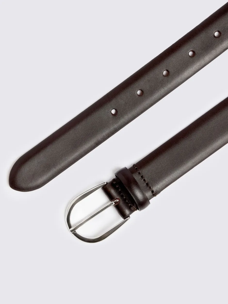 Riemen En Bretels|MOSS - Italian Leather Belt Bruin