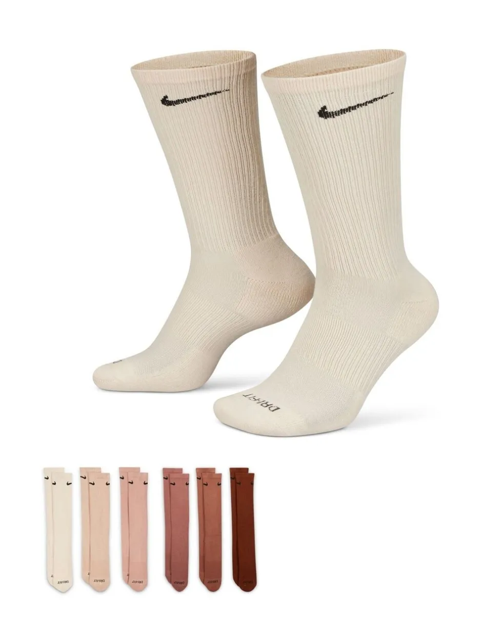 Sokken|Sokken|Nike Bruin - Everyday Plus set van 6 paar verzachte trainingssokken