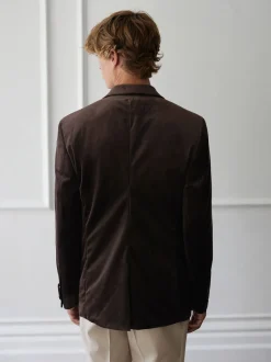Smokings En Feestkleding|Blazers En Business-Jasjes*Next - Normale Pasvorm - Fluwelen blazer Bruin