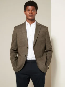 Blazers En Business-Jasjes*Next - Normale Pasvorm - Modieuze blazer met textuur Bruin