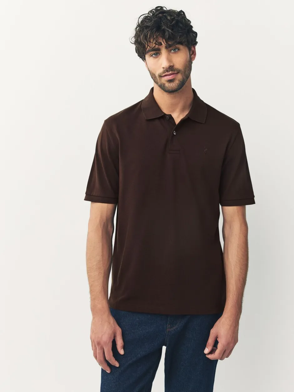 Poloshirts*Next Bruin - Normale Pasvorm - Piqué poloshirt met korte mouwen
