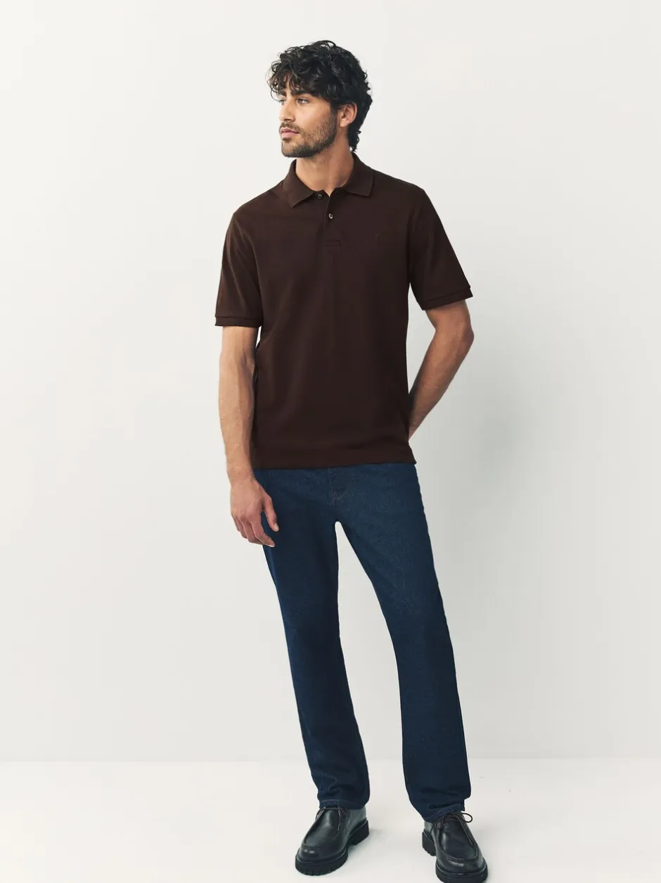 Poloshirts*Next Bruin - Normale Pasvorm - Piqué poloshirt met korte mouwen