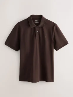 Poloshirts*Next Bruin - Normale Pasvorm - Piqué poloshirt met korte mouwen