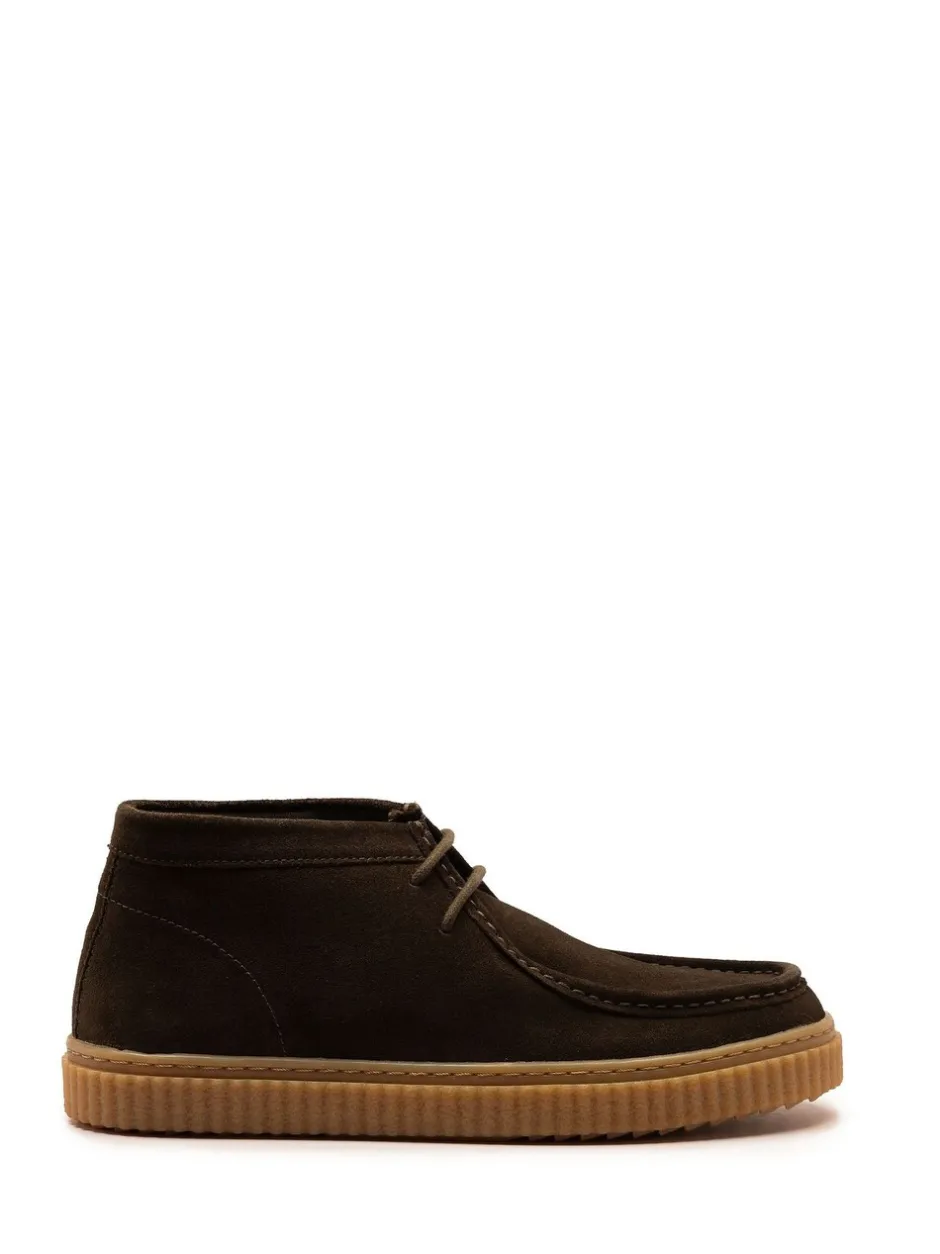 Boots|Off The Hook - Bolan suède leren Vetersluiting casual Boots Bruin