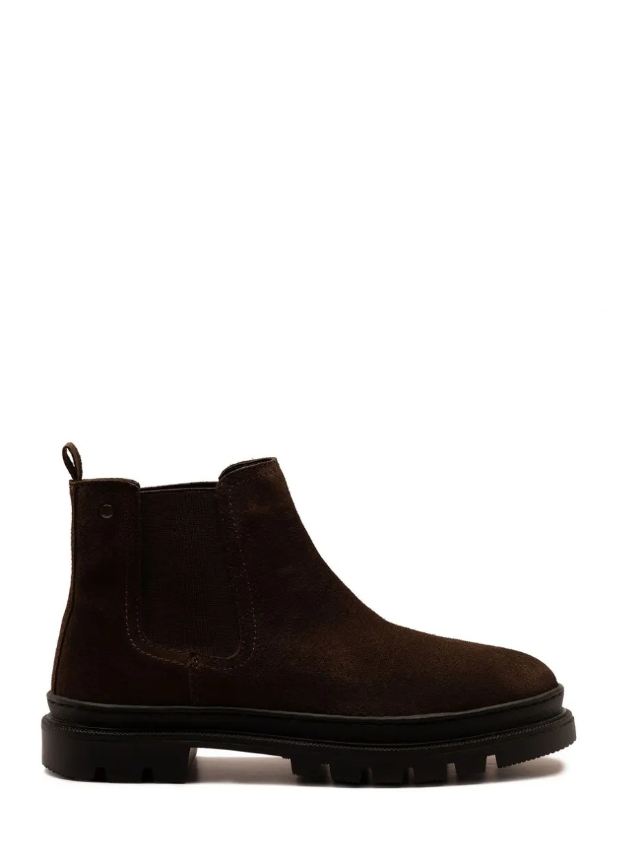 Boots*Off The Hook - Harrison Suede Leather Formal Chelsea Boots Bruin