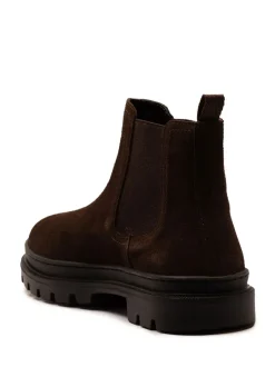 Boots*Off The Hook - Harrison Suede Leather Formal Chelsea Boots Bruin