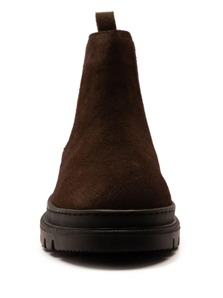 Boots*Off The Hook - Harrison Suede Leather Formal Chelsea Boots Bruin