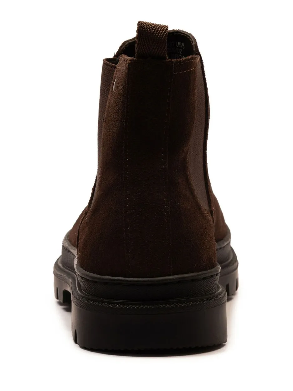 Boots*Off The Hook - Harrison Suede Leather Formal Chelsea Boots Bruin