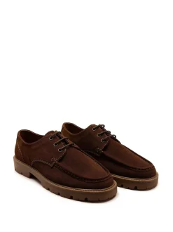 Schoenen*Off The Hook - Harvey Suede Leather Casual Lace-Up Boat Shoes Bruin