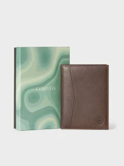 Portemonnees*Osprey London - - The Compass leren paspoorthouder Bruin