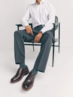 Schoenen|Next - Oxford Wingcap Leather Shoes Bruin