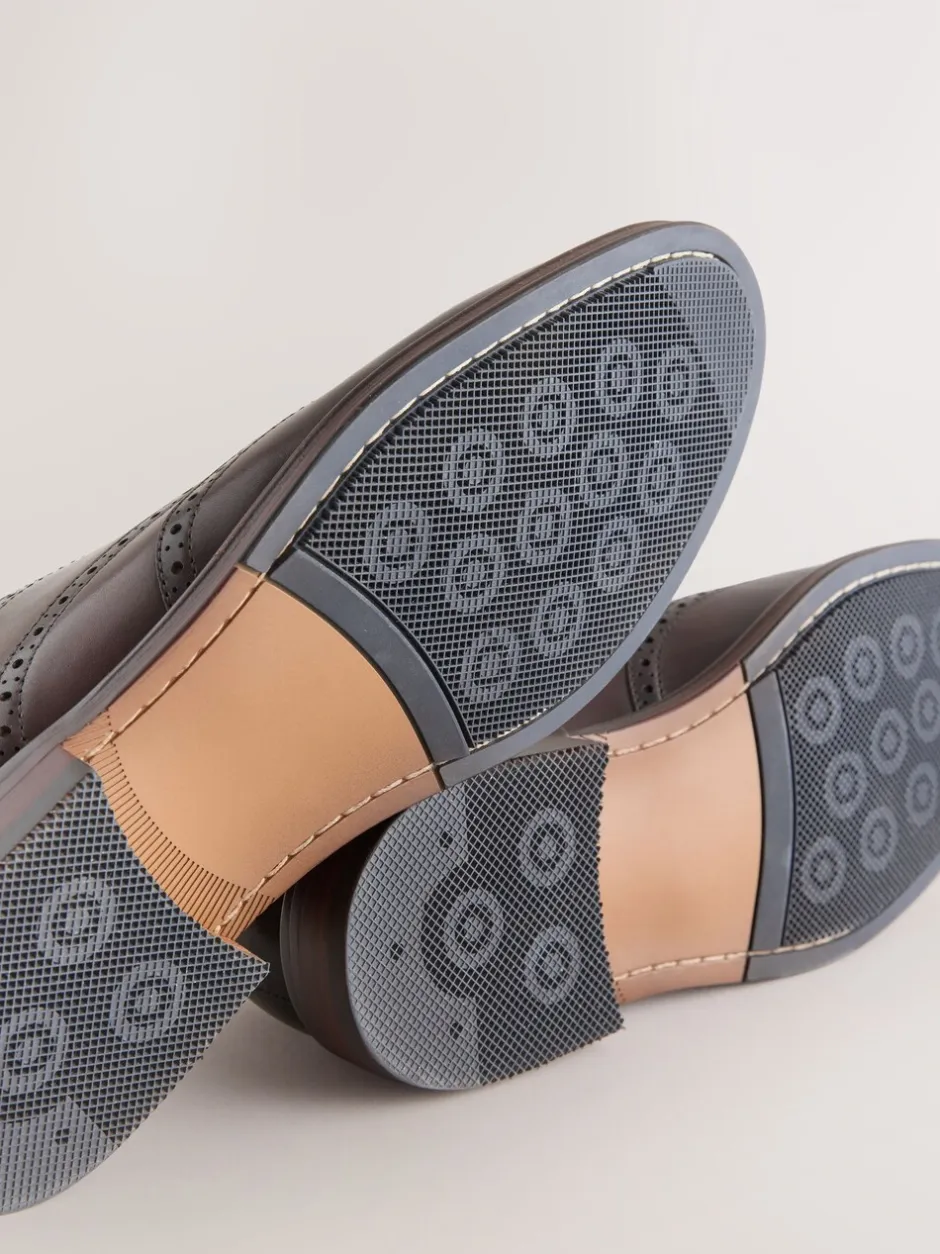 Schoenen|Next - Oxford Wingcap Leather Shoes Bruin