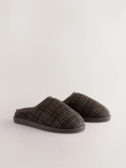 Pantoffels*Next Bruin - Pantoffelmuiltjes met ruitjes