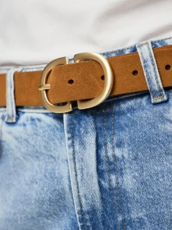 Ceintuurs*PIECES - suède riem met gesp Bruin