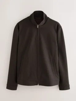 Blazers En Business-Jasjes|Next - Premium slimme opstaande kraag met rits en wol Bruin