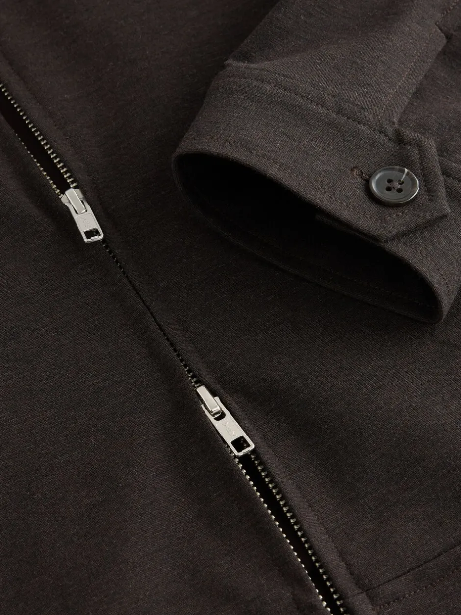 Blazers En Business-Jasjes|Next - Premium slimme opstaande kraag met rits en wol Bruin