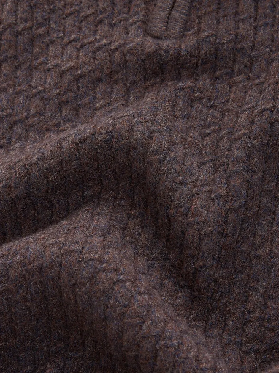 Gebreide Kleding*Next - Regular Fit getextureerde trui met kwartrits Bruin