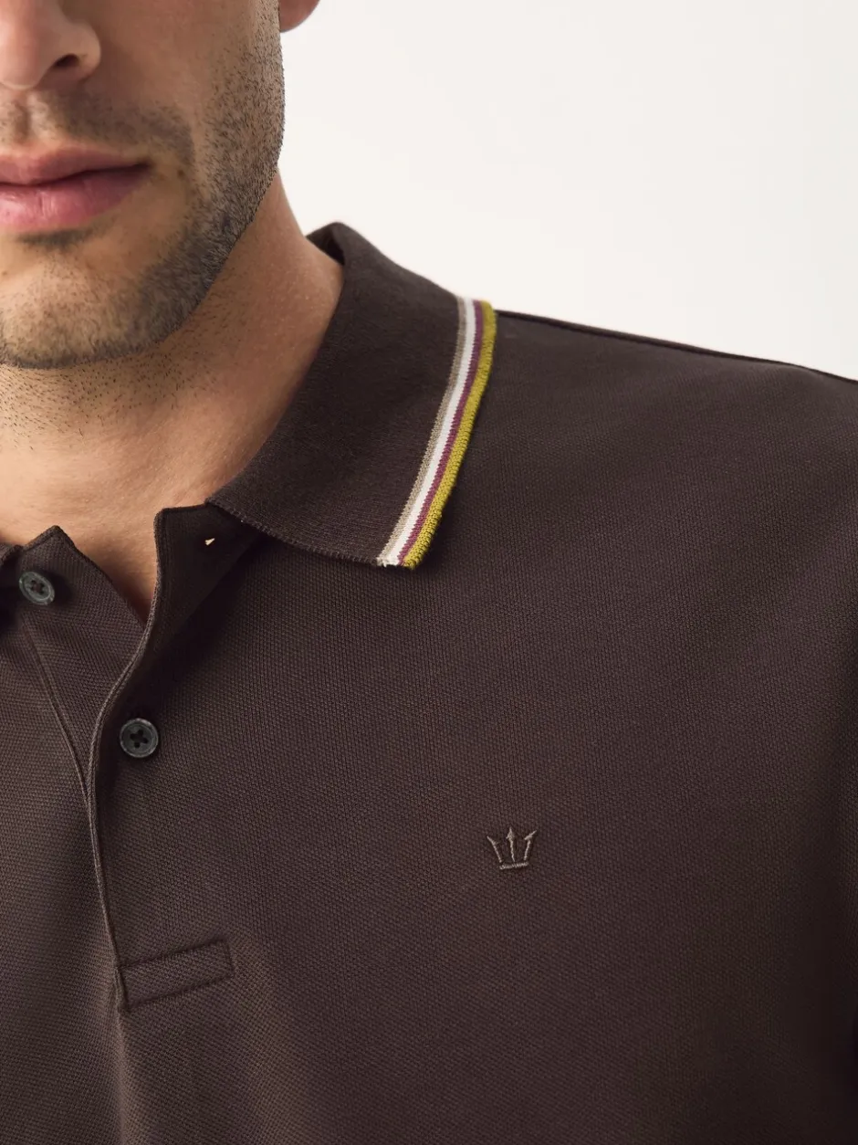 Poloshirts*Next Bruin - Regular fit poloshirt met korte mouwen en contrasterende randen