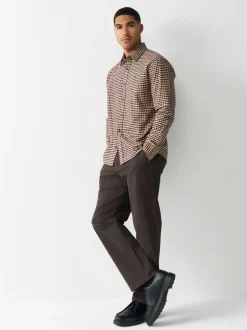 Broeken En Chino's|Next Bruin - Relaxed fit - Stretchy chino