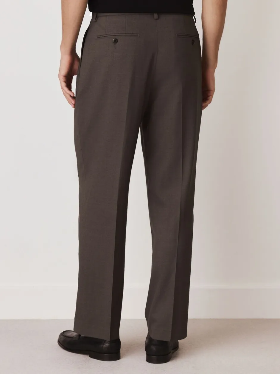 Formele Broek|Broeken En Chino's|Next - Relaxed Fit Smart Pleated Trousers Bruin