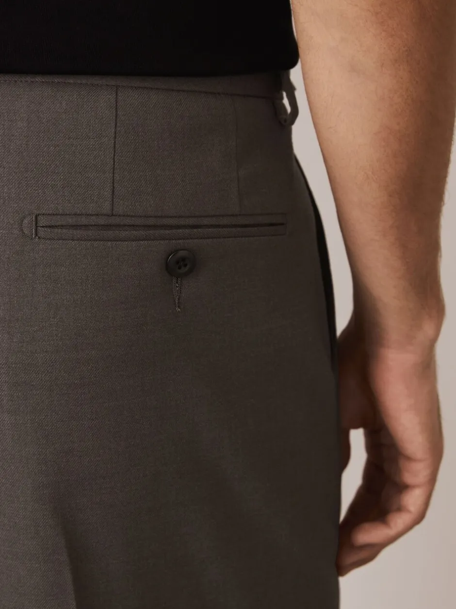 Formele Broek|Broeken En Chino's|Next - Relaxed Fit Smart Pleated Trousers Bruin