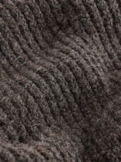 Gebreide Kleding|Next - Rib Texture Zip Through Cardigan with Wool Bruin