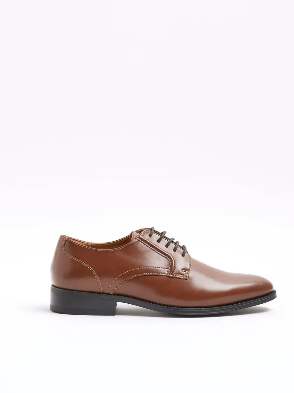 Formele Schoenen|River Island - Formele Derby Schoenen Bruin