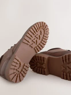 Boots|Next - Rugged Leather Ankle Boots Bruin